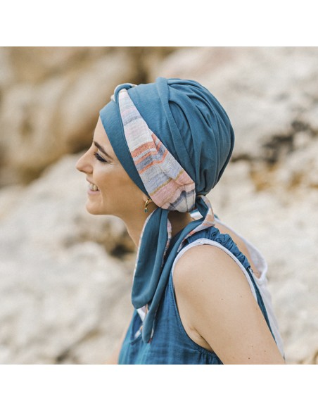 SMOOTH MEDITERRANEO ACERO - Turbante de Bambú - CAREBELL HEADWEAR