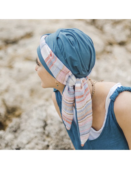 SMOOTH MEDITERRANEO ACERO - Turbante de Bambú - CAREBELL HEADWEAR