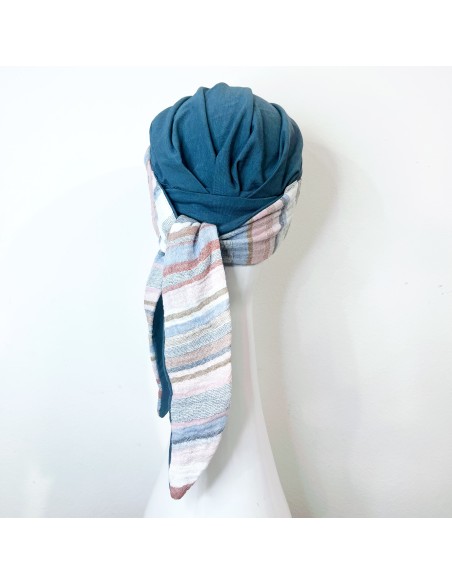 SMOOTH MEDITERRANEO ACERO - Turbante de Bambú - CAREBELL HEADWEAR