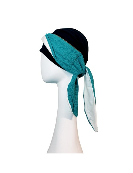 SMOOTH TURQUESA GOLD - Pañuelo de bambú y algodón - CAREBELL HEADWEAR