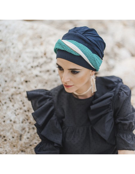 ELEGANCE TURQUESA GOLD CAREBELL HEADWEAR