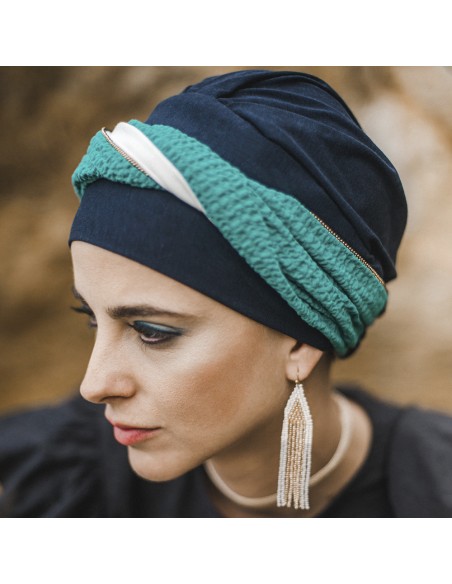 ELEGANCE TURQUESA GOLD CAREBELL HEADWEAR