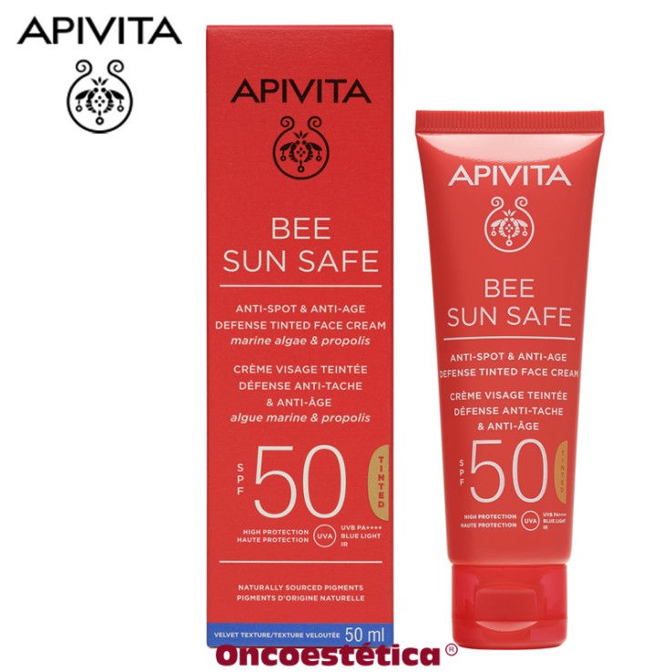 APIVITA BEE SUN SAFE Crema Antiedad & Antimanchas con COLOR SPF50