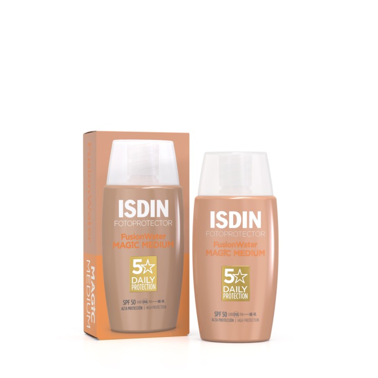 ISDIN Fusion Water Color Medium SPF 50 - Protector Solar Facial con Color