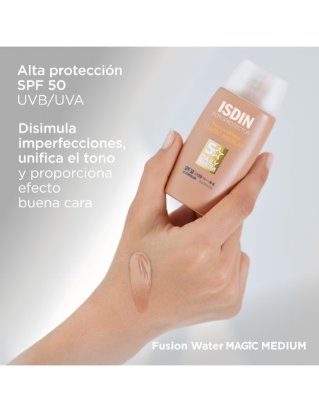 ISDIN Fusion Water Color Medium SPF 50 - Protector Solar Facial con Color