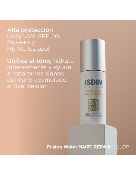 ISDIN Age Repair - Protector Solar Facial con Color SPF 50, Antiedad y Triple Acción.