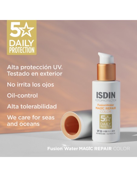 ISDIN Age Repair - Protector Solar Facial con Color SPF 50, Antiedad y Triple Acción.