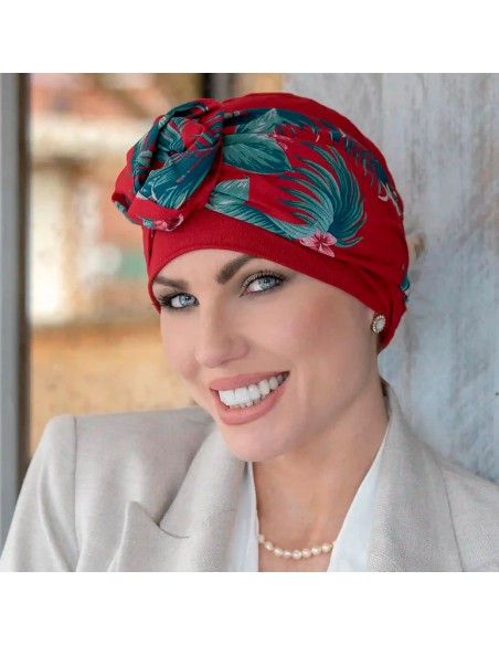 Turbante Mirabella Red Rose - Turbante + Banda - MASUMI HEADWEAR