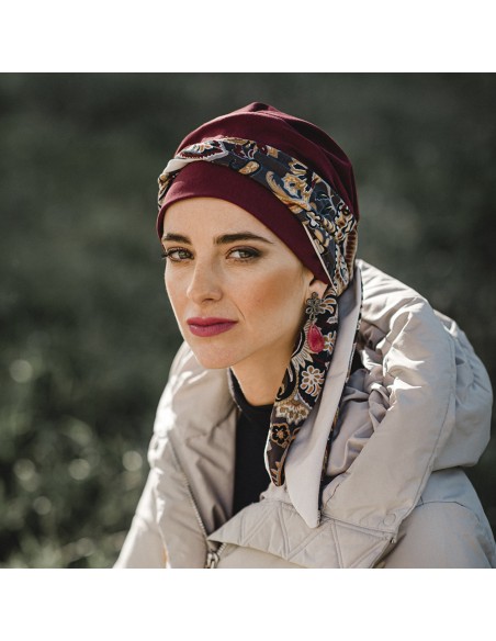 SMOOTH BURDEOS CACHEMIRA - Pañuelo de algodón - CAREBELL HEADWEAR