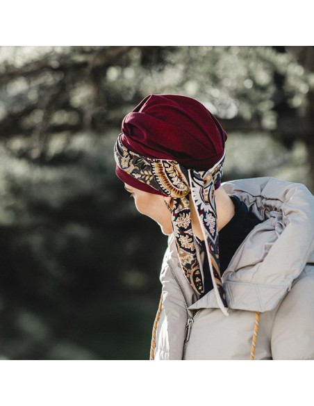 SMOOTH BURDEOS CACHEMIRA - Pañuelo de algodón - CAREBELL HEADWEAR