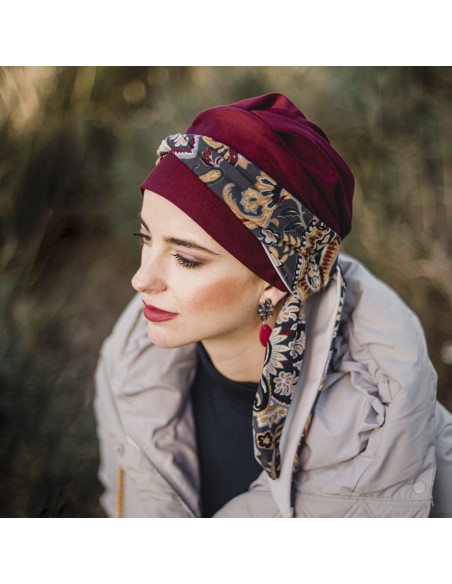 SMOOTH BURDEOS CACHEMIRA - Pañuelo de algodón - CAREBELL HEADWEAR