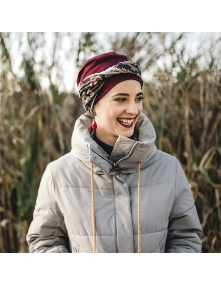 CONFORT BURDEOS CACHEMIRA - Turbante de algodón - CAREBELL HEADWEAR