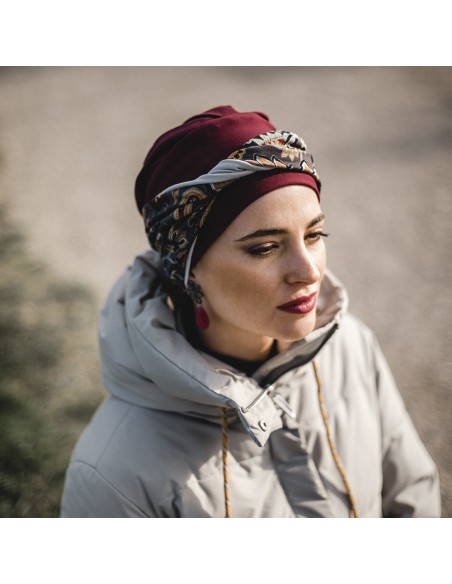 CONFORT BURDEOS CACHEMIRA - Turbante de algodón - CAREBELL HEADWEAR