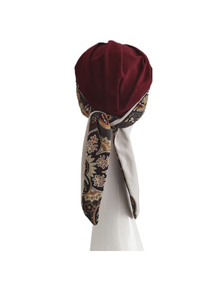SMOOTH BURDEOS CACHEMIRA - Pañuelo de algodón - CAREBELL HEADWEAR