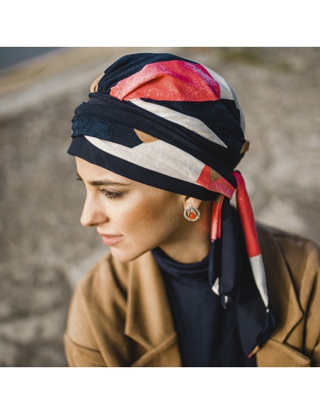 LUCIA METROPOLITAN - Pañuelo con cintas en algodón - CAREBELL HEADWEAR