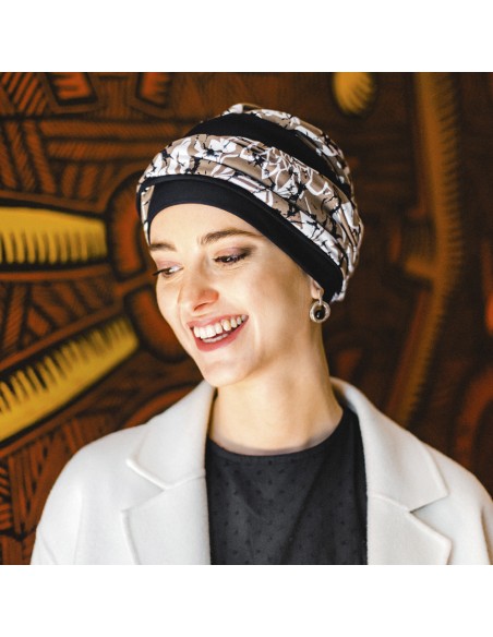 ELEGANCE PAINT FLOWERS- Turbante de Algodón - CAREBELL HEADWEAR