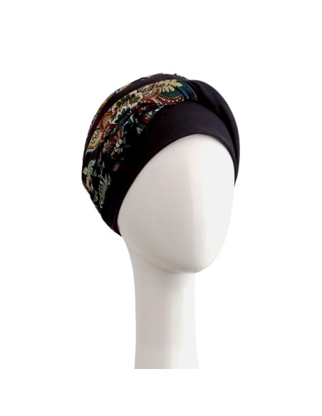 ELEGANCE BLACK CACHEMIRA - Turbante de Algodón - CAREBELL HEADWEAR