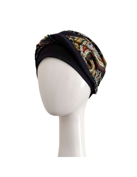 ELEGANCE BLACK CACHEMIRA - Turbante de Algodón - CAREBELL HEADWEAR