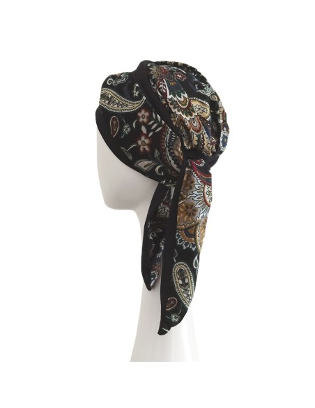 SMOOTH BLACK CACHEMIRA - Pañuelo de algodón - CAREBELL HEADWEAR