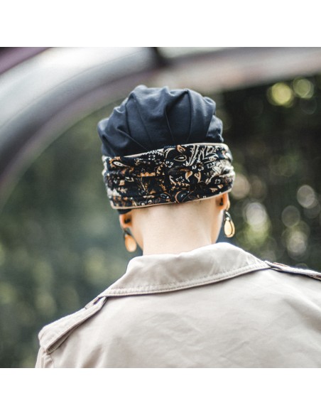 TURBANTE CONFORT NAVY PAISLEY - Tejido de Algodón - CAREBELL HEADWEAR