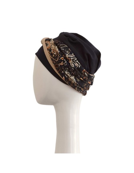 TURBANTE CONFORT NAVY PAISLEY - Tejido de Algodón - CAREBELL HEADWEAR