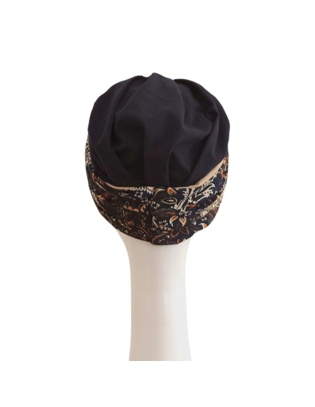 TURBANTE CONFORT NAVY PAISLEY - Tejido de Algodón - CAREBELL HEADWEAR