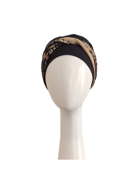 TURBANTE CONFORT NAVY PAISLEY - Tejido de Algodón - CAREBELL HEADWEAR