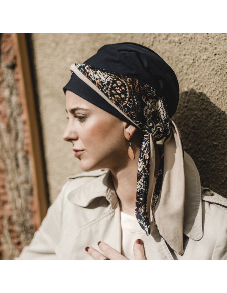 SMOOTH NAVY PAISLEY - Turbante de Algodón - CAREBELL HEADWEAR