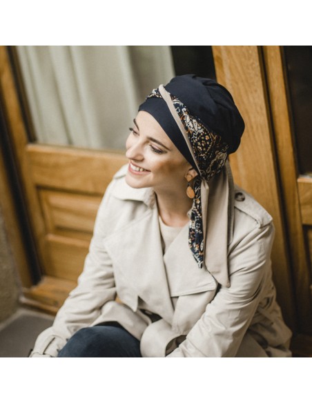 SMOOTH NAVY PAISLEY - Turbante de Algodón - CAREBELL HEADWEAR