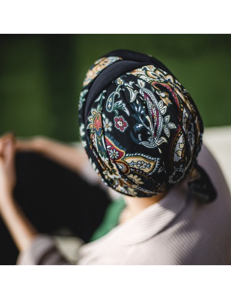 SMOOTH BLACK CACHEMIRA - Pañuelo de algodón - CAREBELL HEADWEAR