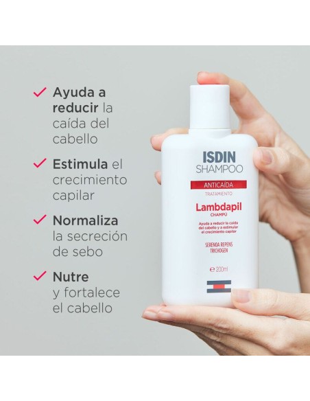 ISDIN Lambdapil Champú Anticaída – Cuidado Capilar Suave que Reduce la Caída y Fortalece el Cabello