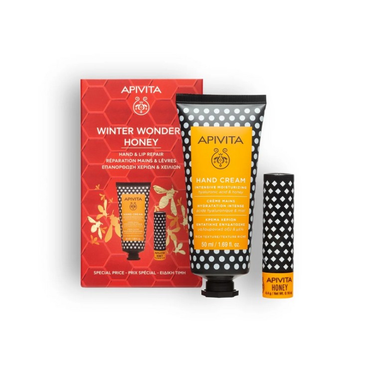 APIVITA PACK Winter Wonders Honey - Crema de Manos + Labial