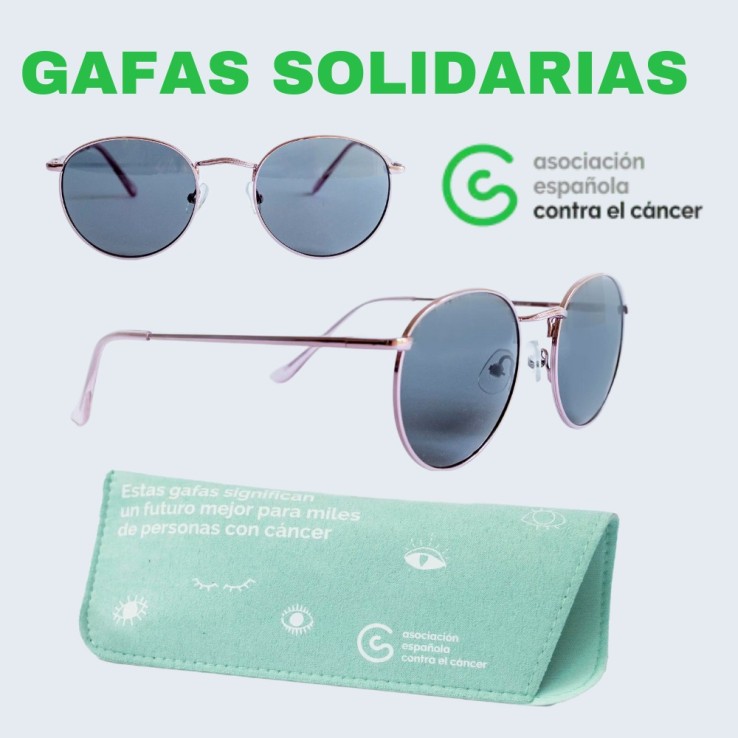 COLABORA CON AECC - Gafas de sol metalizadas rosas.