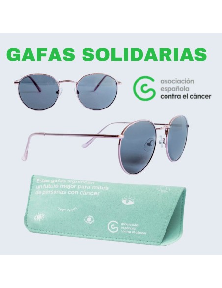 COLABORA CON AECC - Gafas de sol metalizadas rosas.