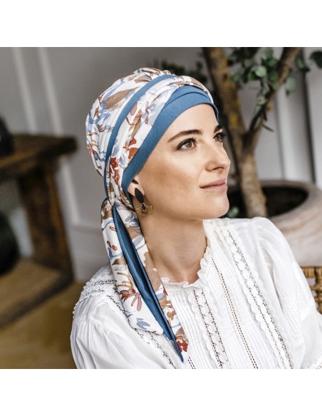 LUCIA CAMPIÑA - Pañuelo Cintas Largas Bambú y algodón - CAREBELL HEADWEAR