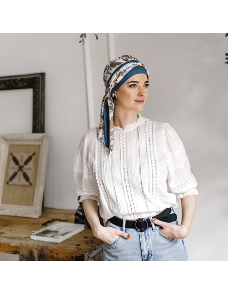 LUCIA CAMPIÑA - Pañuelo Cintas Largas Bambú y algodón - CAREBELL HEADWEAR