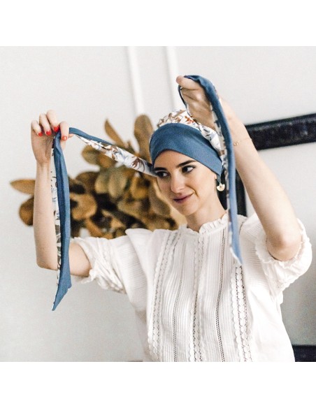 LUCIA CAMPIÑA - Pañuelo Cintas Largas Bambú y algodón - CAREBELL HEADWEAR