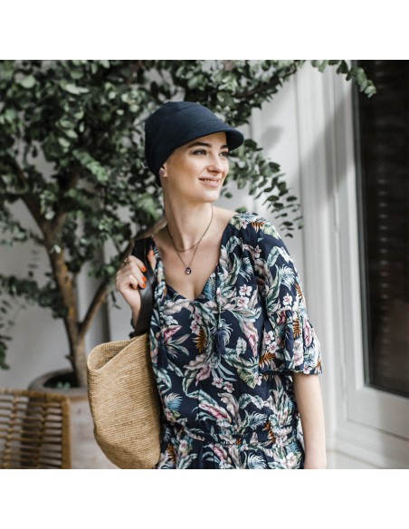 Gorra oncológica Capri Carebell de bambú, sin costuras interiores. Ideal para quimioterapia, radioterapia y alopecia.