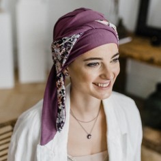 SMOOTH MALVA FLORES - Turbante de Bambú y Algodón -...
